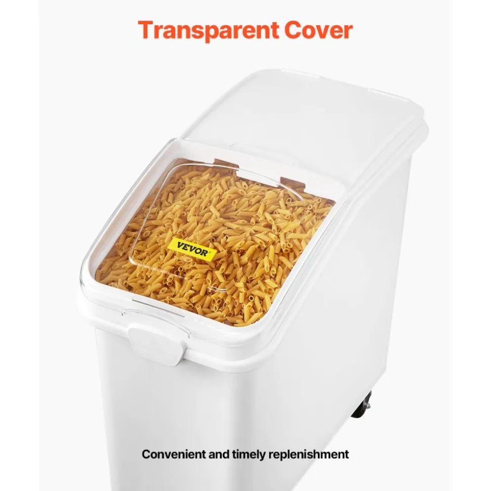 VEVOR Rice Storage Container, 27Gallon/100L Capacity Large Dog Food Dispenser Bin, Kitchen Ingredient Grain Cereal Flour Bin, Pet food Containers with Wheels, Scoop, and Airtight Lid, 1 Pack