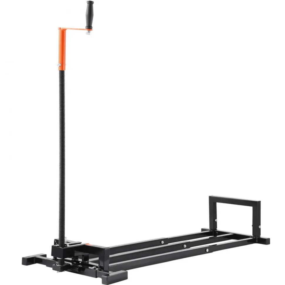 VEVOR Ride on Lawn Mower Lift Jack, 880 Lbs Weight Capacity, Telescopic Maintenance Jack with Crank Handle & Power Tool Handle, Foldable Lawn Tractor Lifter for Lawn Mowers and Garden Tractors, Black