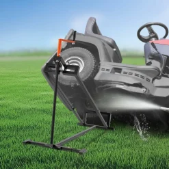 VEVOR Ride on Lawn Mower Lift Jack, 880 Lbs Weight Capacity, Telescopic Maintenance Jack with Crank Handle & Power Tool Handle, Foldable Lawn Tractor Lifter for Lawn Mowers and Garden Tractors, Black