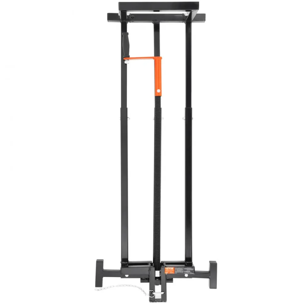 VEVOR Ride on Lawn Mower Lift Jack, 880 Lbs Weight Capacity, Telescopic Maintenance Jack with Crank Handle & Power Tool Handle, Foldable Lawn Tractor Lifter for Lawn Mowers and Garden Tractors, Black