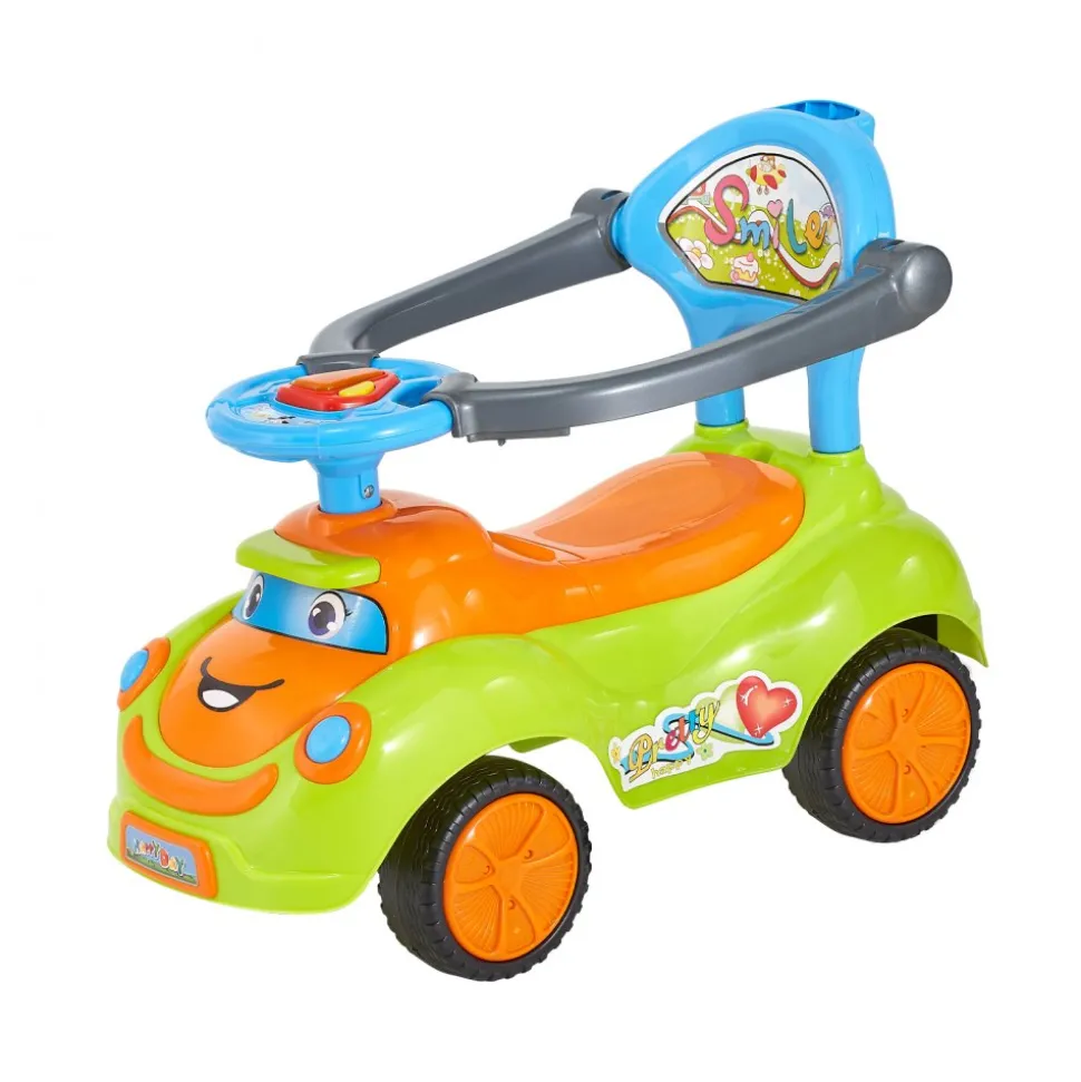 VEVOR Ride On Push Car, Push Car for Toddler 19 to 36 Months, Around Buggy with Guardrails, Handle & Under-seat Storage, 55 lbs Load Capacity, Foot-to-Floor Walker for Boys Girls, Green
