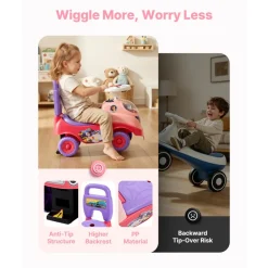 VEVOR Ride On Toddler Push Car, Push Car for Toddler 19 to 36 Months, Kids Ride On Toy with Horn & Music, 48.5 lbs Load Capacity, Under-seat Storage, Foot-to-Floor Walker for Toddlers Boys Girls