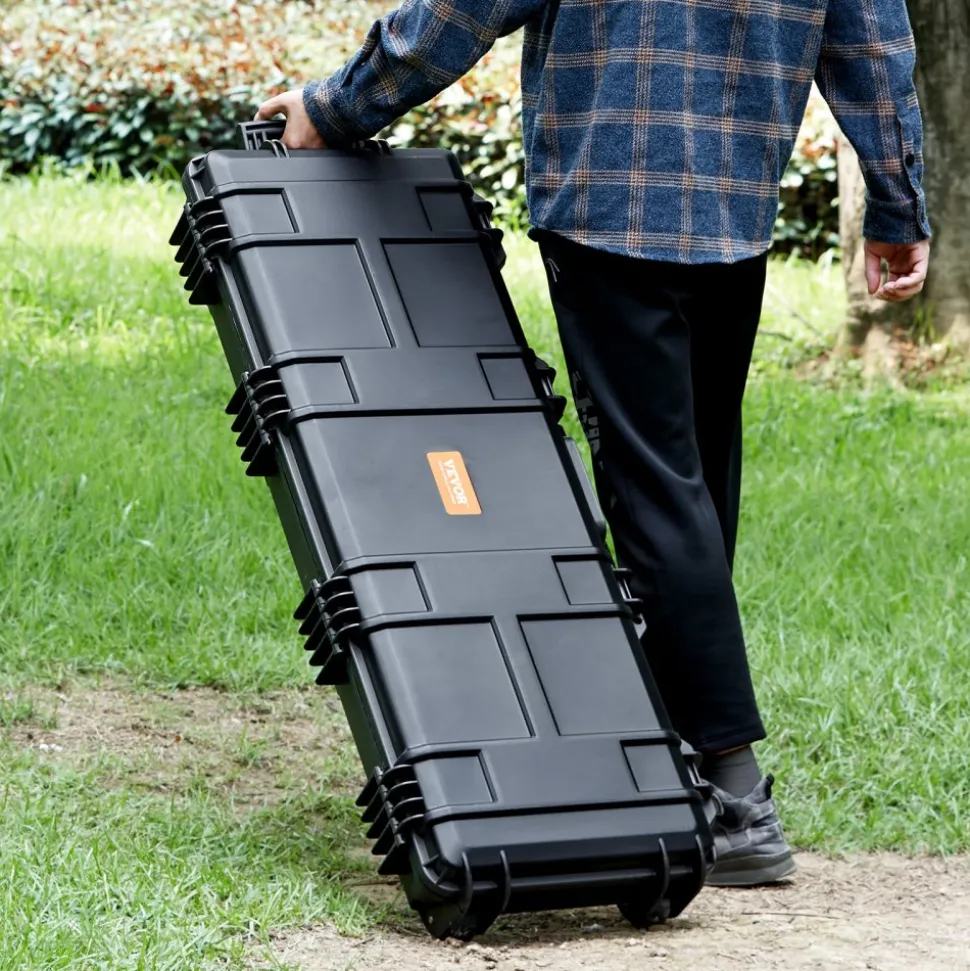 VEVOR Rifle Case, Rifle Hard Case with 3 Layers Fully-protective Foams, 42 inch lockable Hard Gun Case with Wheels, IP67 Waterproof & Crushproof, for Two Rifles or Shotguns, Airsoft Gun