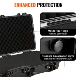 VEVOR Rifle Case, Rifle Hard Case with 3 Layers Fully-protective Foams, 42 inch lockable Hard Gun Case with Wheels, IP67 Waterproof & Crushproof, for Two Rifles or Shotguns, Airsoft Gun