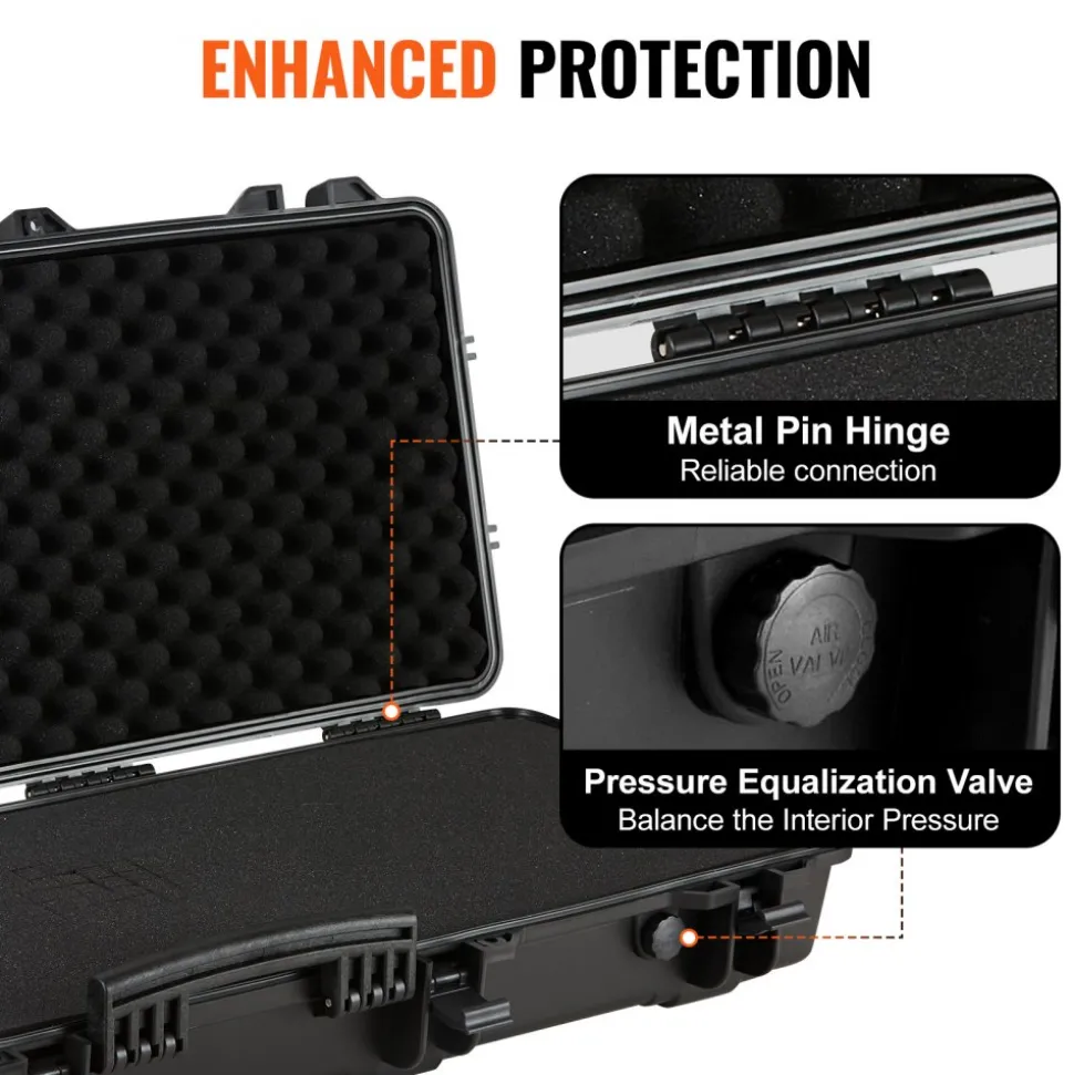 VEVOR Rifle Case, Rifle Hard Case with 3 Layers Fully-protective Foams, 42 inch lockable Hard Gun Case with Wheels, IP67 Waterproof & Crushproof, for Two Rifles or Shotguns, Airsoft Gun