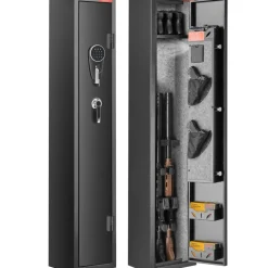 VEVOR 3 Rifles Gun Safe, Rifle Safe with Lock & Digital Keypad, Quick Access Gun Storage Cabinet with Removable Shelf, Pistol Rack, Rifle Cabinet for Home Rifle and Pistols