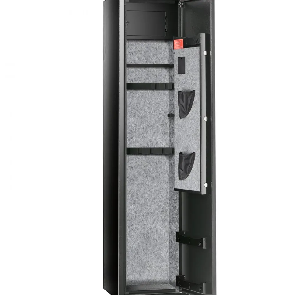VEVOR 7-8 Rifles Gun Safe, Rifle Safe with Digital Keypad & Lock, Gun Storage Cabinet with Built-in Storage Locker, Removable Storage Shelf for Home Long Gun and Pistols