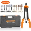 VEVOR Rivet Nut Tool, 16 inch Rivnut Tool Kit with 13PCS Metric and SAE Mandrels, 186PCS Rivet Nuts, Semi-auto Retraction, M3, M4, M5, M6, M8, M10, M12, 1/4-20, 5/16-18, 3/8-16, 1/2-13, 8-32, 10-24