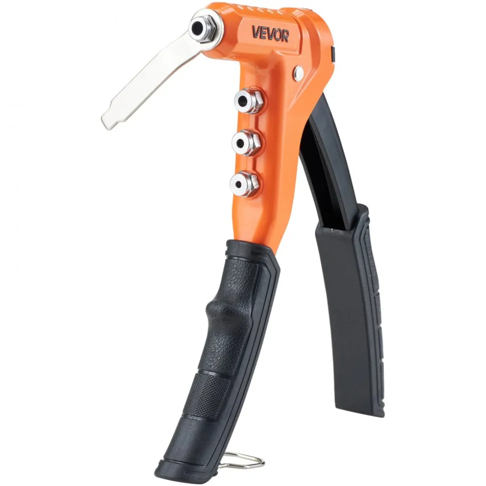 VEVOR Rivet Nut Tool Kit, 9-Inch One-Handed Rivnut Tool Kit, with 8 Mandrels, a Step Drill Bit and 80 Nuts, Metric and SAE Size M3, M4, M5, M6, 6-32, 8-32, 10-24, 1/4-20 UNC, with a Carrying Case