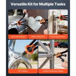 VEVOR Rivet Nut Tool Kit, 14-Inch Two-Handed Rivnut Tool Kit, with 7 Mandrels and 70 Nuts, Metric and SAE Size M6, M8, M10, 10-24, 1/4-20, 5/16-18, 3/8-16 UNC, with a Carrying Case, for Home, Auto