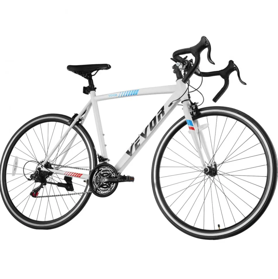 VEVOR Road Bike, 700C Wheels Racing Bike, SHIMANO 21 Speeds Drivetrain City Commuter Road Bicycle, Urban Adult Sport Bicycle with Carbon Steel Frame, Drop Bar, Caliper Brake, for Men and Women