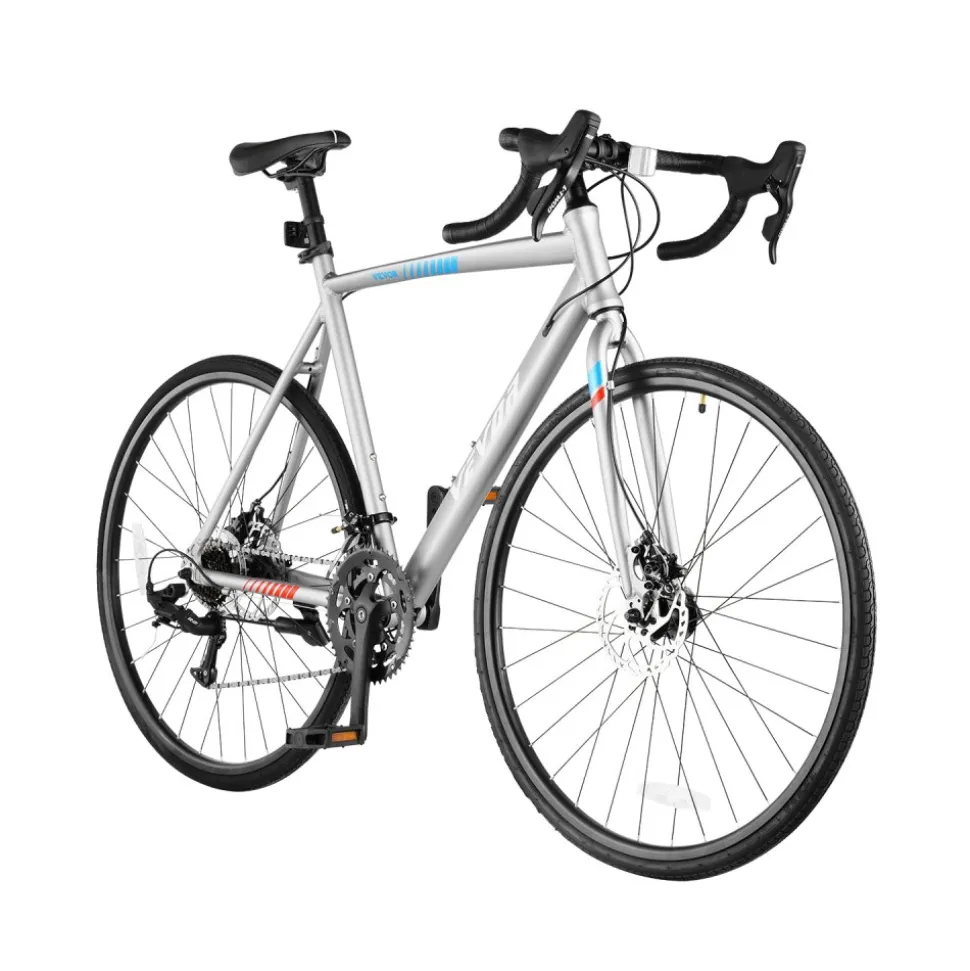 VEVOR Road Bike, 700C Wheels Racing Bike, L-TWOO 14 Speeds Drivetrain City Commuter Road Bicycle, Urban Adult Sport Bike with Lightweight Aluminum Alloy Frame, Drop Bar, Disc Brake, for Men Women