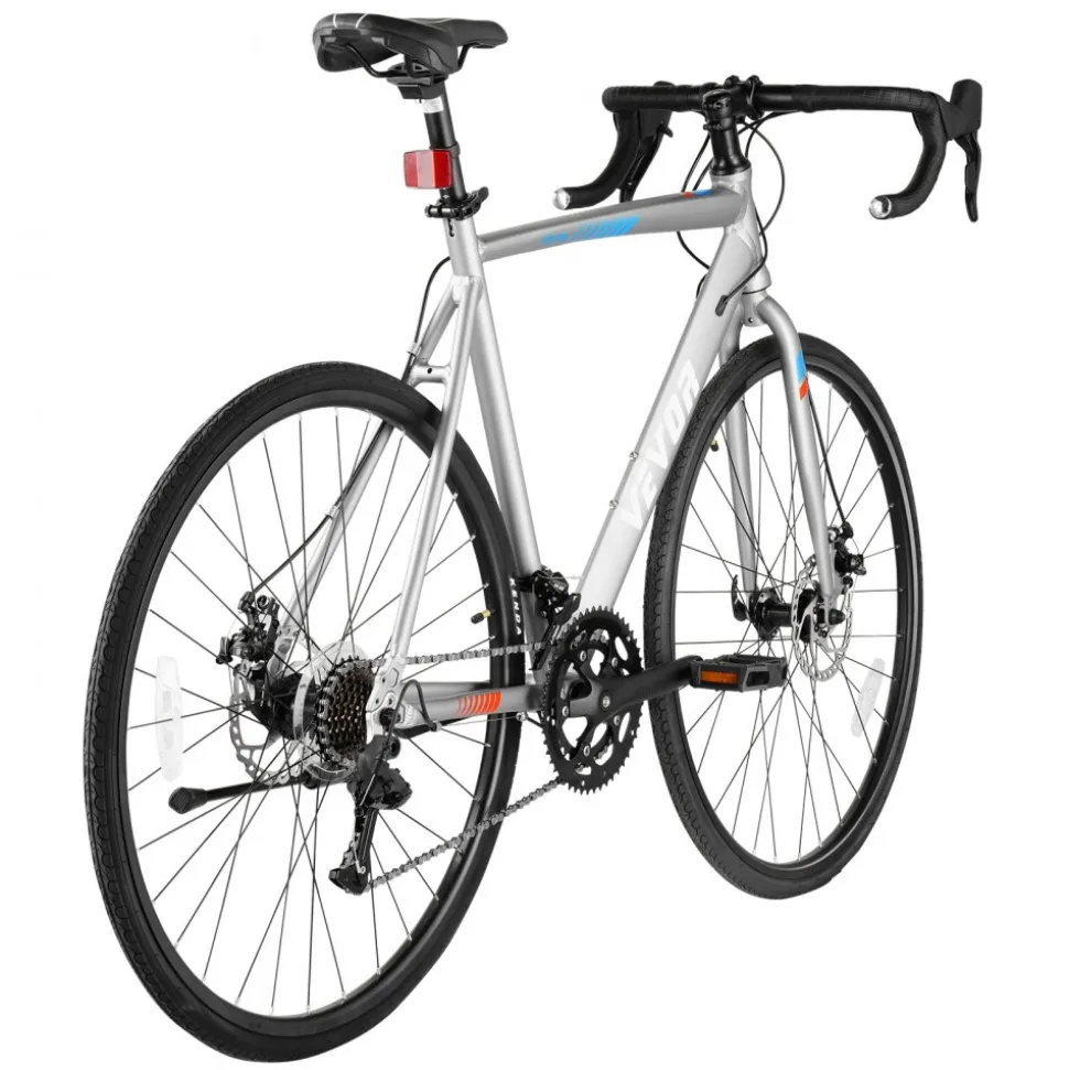 VEVOR Road Bike, 700C Wheels Racing Bike, L-TWOO 14 Speeds Drivetrain City Commuter Road Bicycle, Urban Adult Sport Bike with Lightweight Aluminum Alloy Frame, Drop Bar, Disc Brake, for Men Women