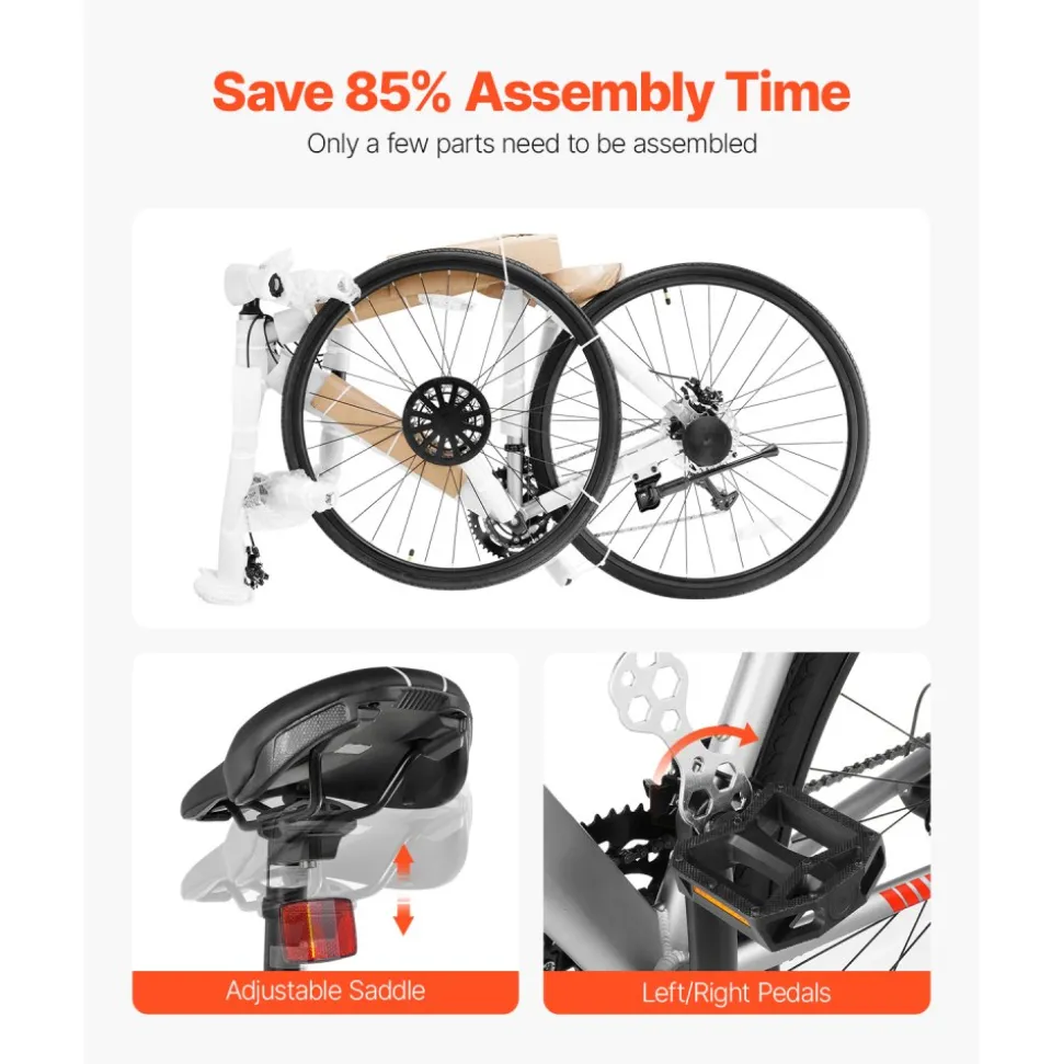 VEVOR Road Bike, 700C Wheels Racing Bike, L-TWOO 14 Speeds Drivetrain City Commuter Road Bicycle, Urban Adult Sport Bike with Lightweight Aluminum Alloy Frame, Drop Bar, Disc Brake, for Men Women