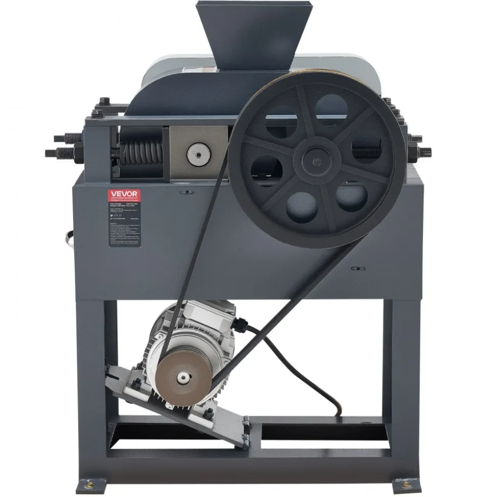 VEVOR Rock Crusher, 220V Double Roller Crushers, Industrial Shredder with 2.56x0.59 inch Dual Feed Inlets, 1740RPM Speed Stone Grinder Rock Crusher, 1.5KW Electric Shatter Pulverizer, 860kg/h Crushing