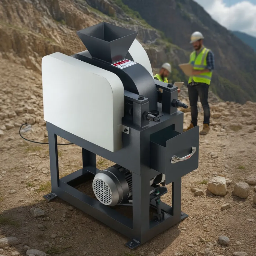 VEVOR Rock Crusher, 220V Double Roller Crushers, Industrial Shredder with 2.56x0.59 inch Dual Feed Inlets, 1740RPM Speed Stone Grinder Rock Crusher, 1.5KW Electric Shatter Pulverizer, 860kg/h Crushing