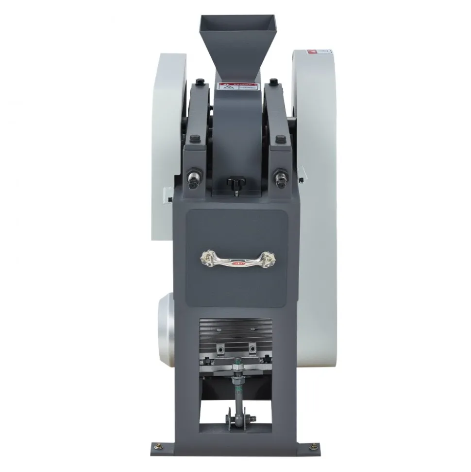 VEVOR Rock Crusher, 220V Double Roller Crushers, Industrial Shredder with 2.56x0.59 inch Dual Feed Inlets, 1740RPM Speed Stone Grinder Rock Crusher, 1.5KW Electric Shatter Pulverizer, 860kg/h Crushing