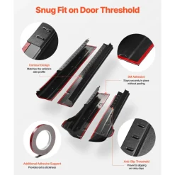 VEVOR Rocker Panel Guard, 4-Piece Set Compatible with 2014-2018 Chevrolet Silverado 1500 Extended Cab, Replacement for 14068 Trail Armor Side Skirts Extension Body Kit, Driver Side, 3M Adhesive, Black