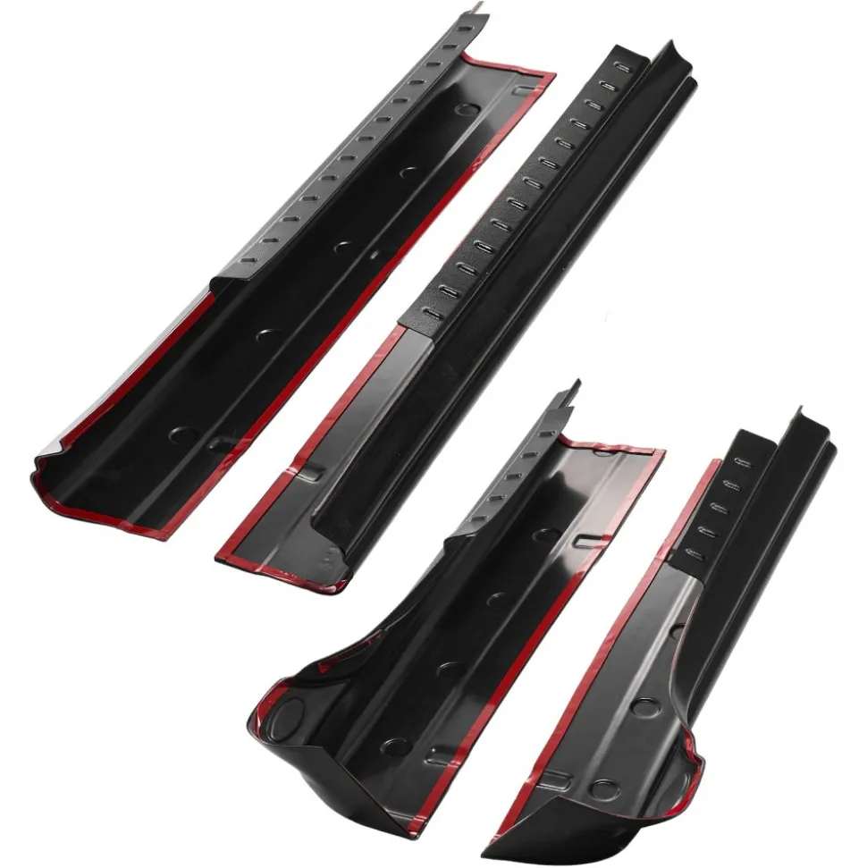 VEVOR Rocker Panel Guard, 4-Piece Set Compatible with 2014-2018 Chevrolet Silverado 1500 Extended Cab, Replacement for 14068 Trail Armor Side Skirts Extension Body Kit, Driver Side, 3M Adhesive, Black