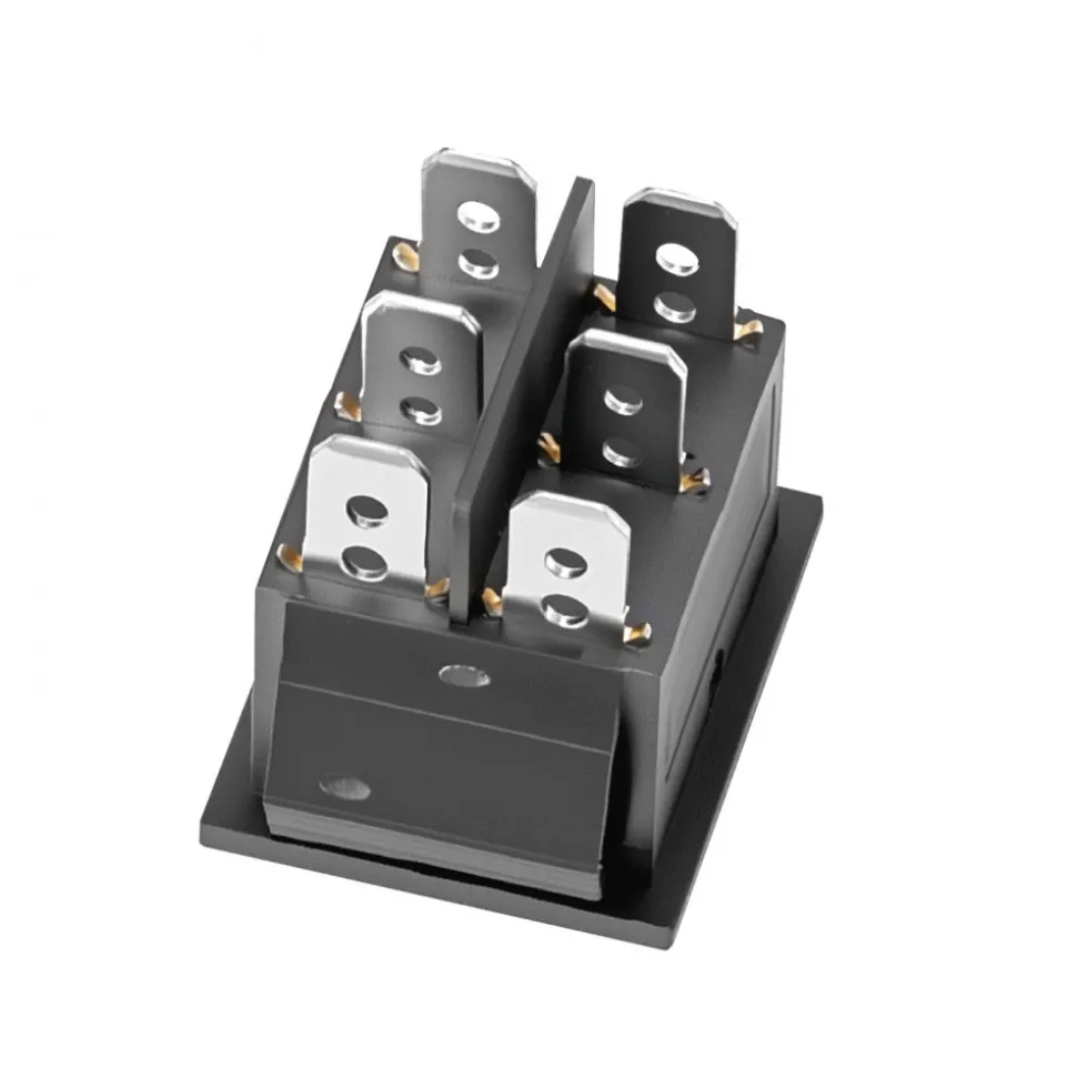 VEVOR Rocker Switch, 6 Pin Momentary DPDT Rocker Switch, 3-Position (ON)-Off-(ON) Polarity Reversing Switch AC 250V/16A 125V/ 20A for Auto Car Boat Household Appliances