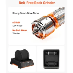 VEVOR Rock Tumbler, 1 lb Rock Polishing Machine, Rocks Tumbling Kit with 4-Speed Adjustment, 1–9 Day Timer, Direct Drive Motor Rocks Polishing Kit for Rose Quartz, Amethyst, Quiet Operation