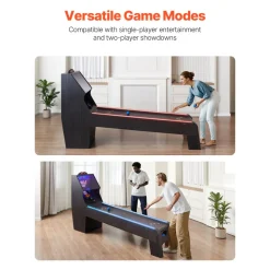 VEVOR 9' Roll and Score Classic Arcade Game Table,  with LED Electronic Scorer & Track Lighting, Sound, Automatic Ball Return, Adults Kids Home Recreation Game Room, 4 Balls Included