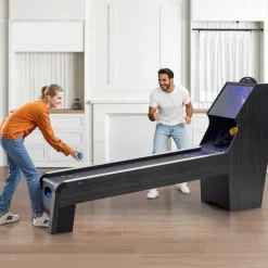 VEVOR 9' Roll and Score Classic Arcade Game Table, with LED Electronic Scorer & Track Lighting, Sound, Automatic Ball Return, Adults Kids Home Recreation Game Room, 4 Balls Included