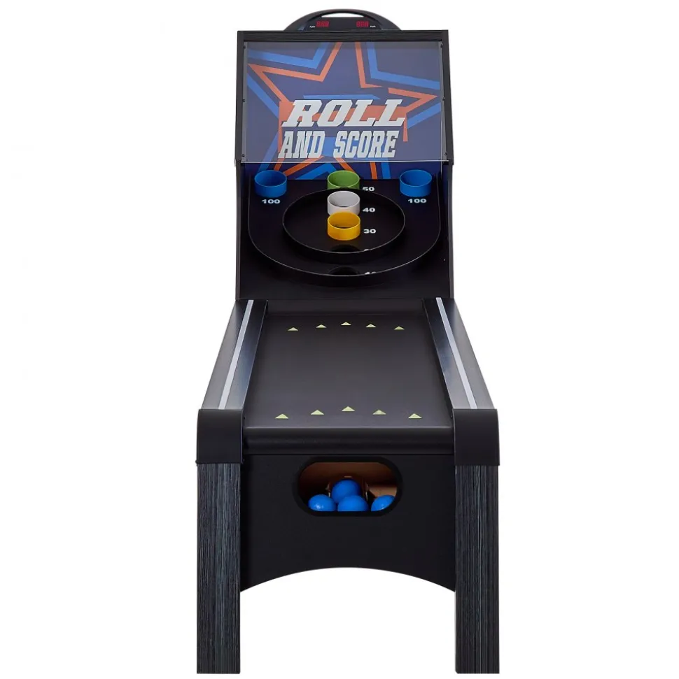 VEVOR 9' Roll and Score Classic Arcade Game Table, with LED Electronic Scorer & Track Lighting, Sound, Automatic Ball Return, Adults Kids Home Recreation Game Room, 4 Balls Included