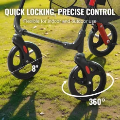 VEVOR Rollator Walker for Seniors and Adult, Lightweight Aluminum Foldable Rolling Walker with Adjustable Seat and Handle, Outdoor Mobility Rollator Walker with 8