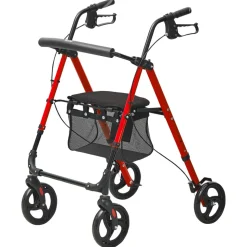 VEVOR Rollator Walker for Seniors and Adult, Lightweight Aluminum Foldable Rolling Walker with Adjustable Seat and Handle, Outdoor Mobility Rollator Walker with 8