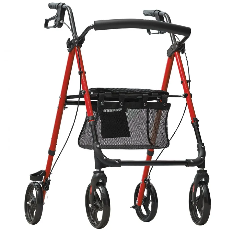VEVOR Rollator Walker for Seniors and Adult, Lightweight Aluminum Foldable Rolling Walker with Adjustable Seat and Handle, Outdoor Mobility Rollator Walker with 8" All Terrain Wheels, 300LBS Capacity