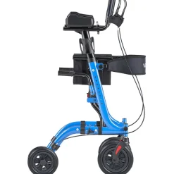 VEVOR Rollator Walker with Seat for Seniors, Foldable Rolling Walker, Lightweight Aluminum Mobility Walking Aid with PU Solid Wheels, Adjustable Handle, Storage Bag, Cup/Cane Holder - Supports 300LBS