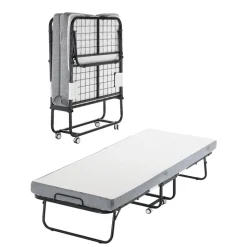 VEVOR Rollaway Bed, 31 in x 75 in Folding Bed with 4 in Mattress, Twin Size Foldable Bed with Sturdy Metal Frame & Memory Foam Mattress, Portable Twin Roll Away Bed with Mattress, for Adults, Guest