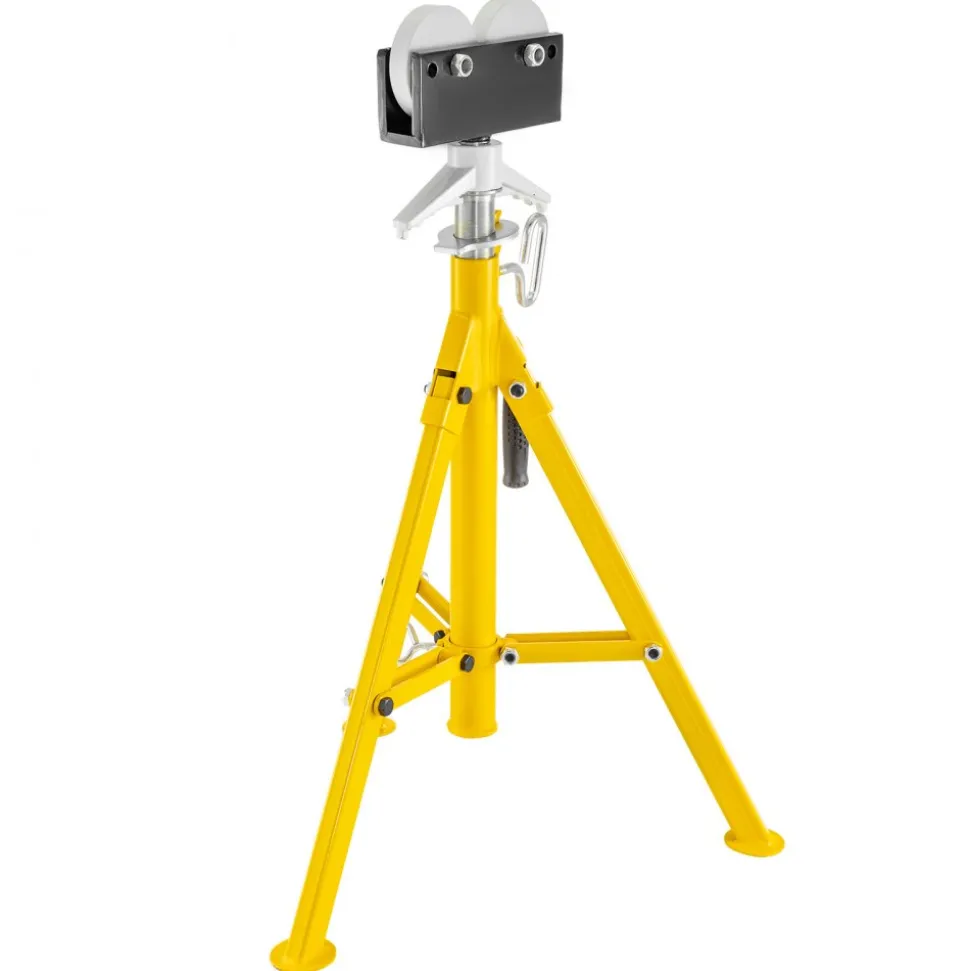 VEVOR Roller Pipe Stand for 1/8 in -12 in Pipes, 2500Lbs Capacity Pipe Stands with Adjustable Height 32"-55", Folding Portable Stand with Roller Head