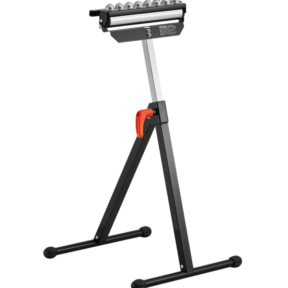 VEVOR Roller Stand, 300 lb Load Capacity, 26.8-42.5 in Adjustable Height, Folding Heavy Duty with 11.5 inch Polished Multi-directional Roller Head, for Table Saw Outfeed Woodworking Extension Support
