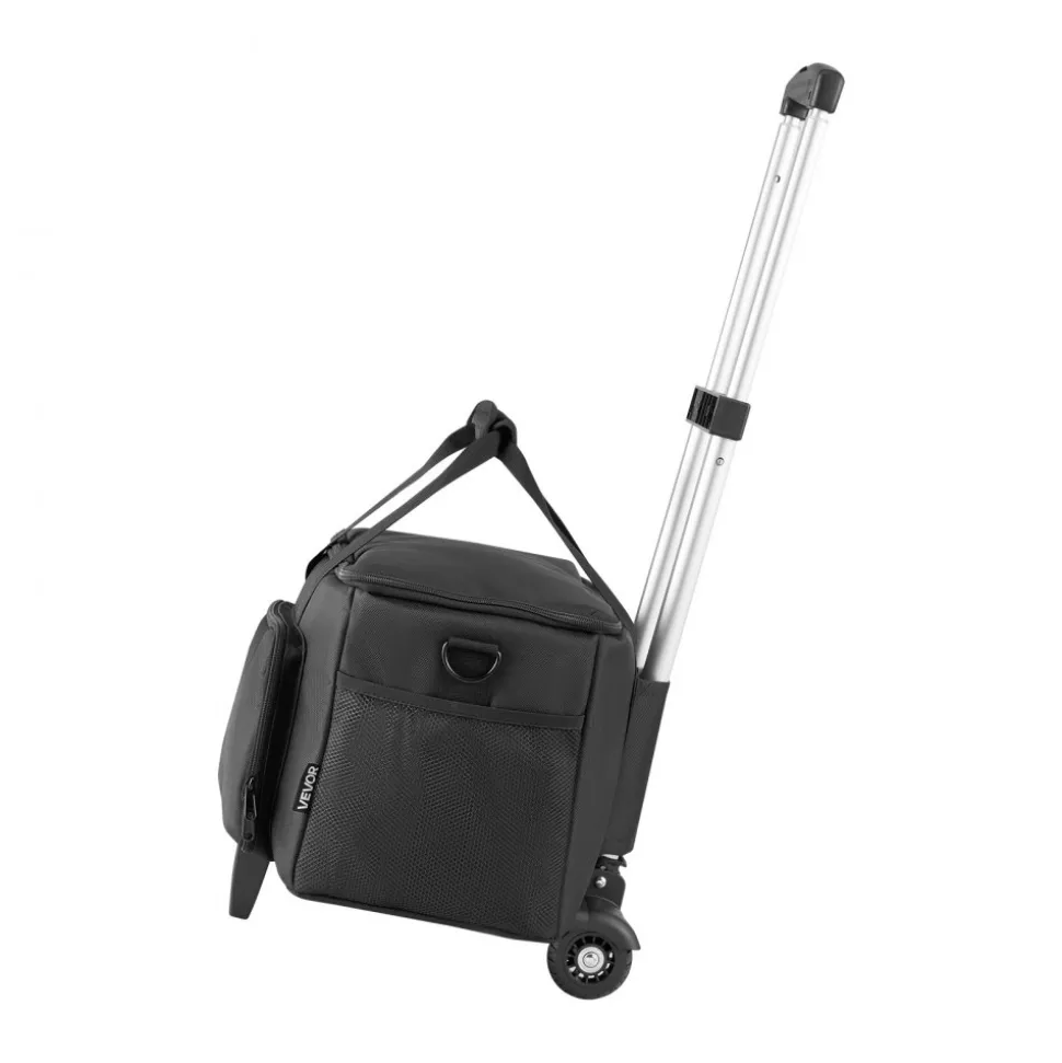 VEVOR Rolling DJ Cable Bag, 1680D, Padded File Gig Bag with Wheels, 6 Detachable Divider, Travel Storage Music Gear Case, for Professional DJ Gear, Musical Instrument and Accessories, Sound Equipment
