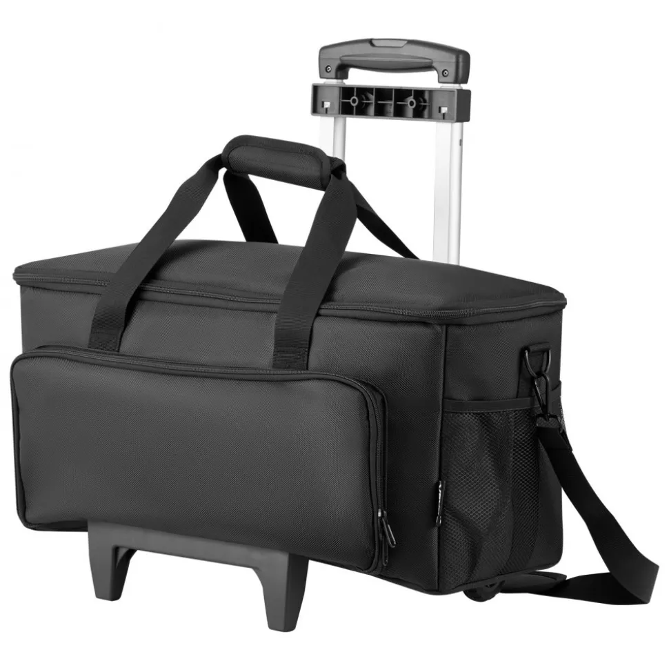VEVOR Rolling DJ Cable Bag, 1680D, Padded File Gig Bag with Wheels, 6 Detachable Divider, Travel Storage Music Gear Case, for Professional DJ Gear, Musical Instrument and Accessories, Sound Equipment