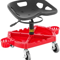 VEVOR Rolling Garage Stool, 300LBS Capacity, Adjustable Height from 18 in to 23 in, 360-degree Swivel Wheels (4
