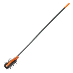 VEVOR Rolling Lawn Aerator, 15 in Manual Push Aerator Roller with 42 Spikes & 60 in Long Handle, Fillable Drum for Added Weight, Heavy-Duty Lawn Soil Penetrator for Garden Yard Compacted Soils