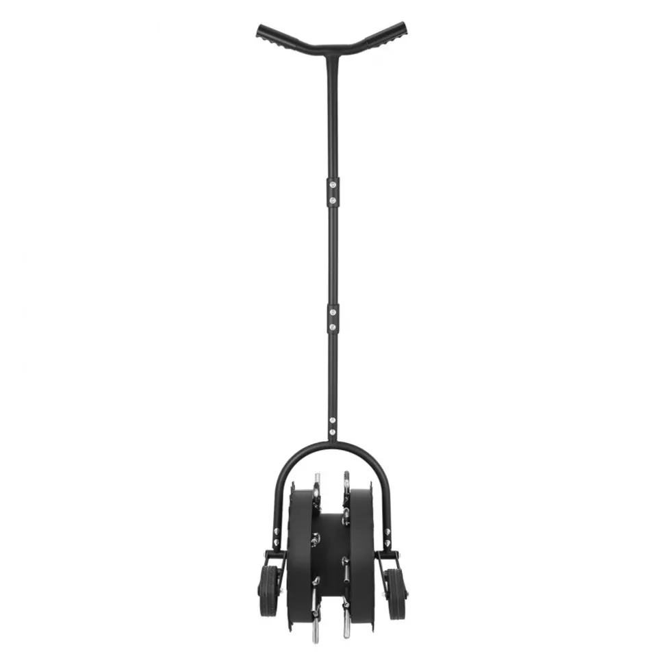 VEVOR Rolling Lawn Core Aerator, 16.6 in Coring Aerator Roller with Anti-Clog Tines, Heavy Duty & Rust-Resistant, Yard Grass Pulling Plugs Manual Aeration Tool for Compacted Garden Soil Loosening