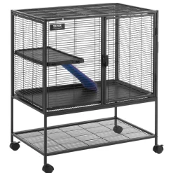 VEVOR 36" Rolling Metal Ferret Cage, Large 2-Tier Cage, Small Animal Cage with Ramps & Tray, Easy to Set up for Pet Rats, Hamster, Guinea Pig, Chinchilla, Squirrel, Hedgehogs, Bunny