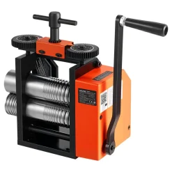VEVOR Rolling Mill 3-in-1 Round Flat Half-Round Forming Roller Mill Machine, Manual Jewelry DIY Tool, 0.03-7 mm Adjustable Thickness, Stable & Even Rolling, for Ductile Metals, Gold, Silver, Copper