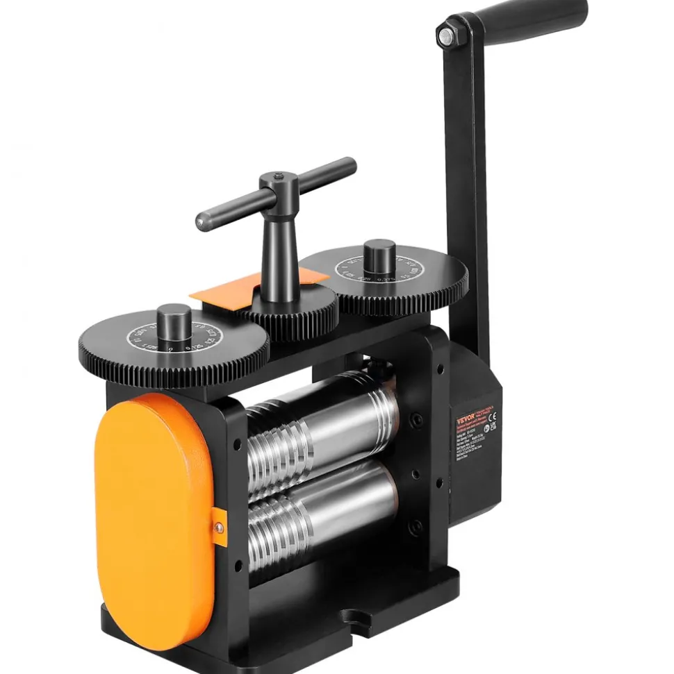 VEVOR Rolling Mill, 2.24"/57 mm Jewelry Rolling Mill Machine, 1: 2 Gear Ratio, 3-in-1 Multi-function Rolling Mill, 0-5.5 mm Press Thickness for Metal Jewelry Making Sheet Square Wire Elliptical