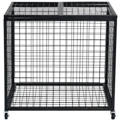 VEVOR Rolling Sports Ball Storage Cart, Basketball Cage with Double Lids, Sport Equipment Holder Organizer for Indoor Outdoor, Steel Storage Rack for Garages, Playgroup, Gym and Schools