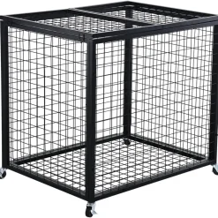 VEVOR Rolling Sports Ball Storage Cart, Basketball Cage with Double Lids, Sport Equipment Holder Organizer for Indoor Outdoor, Steel Storage Rack for Garages, Playgroup, Gym and Schools