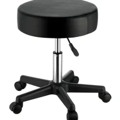 VEVOR Rolling Stools with Wheels, 400 LBS Weight Capacity Adjustable Height Stool with Ultra-Thick Seat Cushion, Swivel Stools Chair for Salon, Bar, Home, Office, Tatoo, Medical, Massage, Black