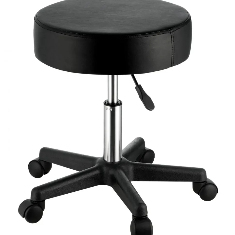VEVOR Rolling Stools with Wheels, 400 LBS Weight Capacity Adjustable Height Stool with Ultra-Thick Seat Cushion, Swivel Stools Chair for Salon, Bar, Home, Office, Tatoo, Medical, Massage, Black