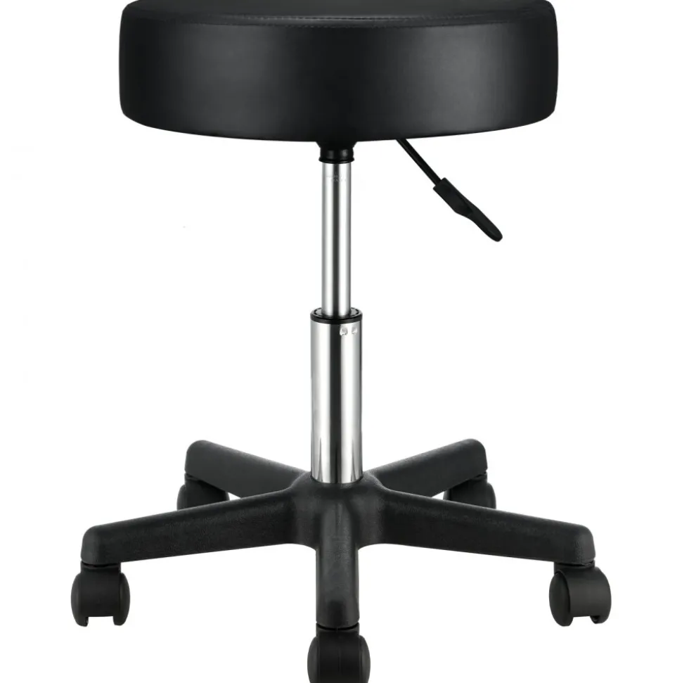 VEVOR Rolling Stools with Wheels, 400 LBS Weight Capacity Adjustable Height Stool with Ultra-Thick Seat Cushion, Swivel Stools Chair for Salon, Bar, Home, Office, Tatoo, Medical, Massage, Black