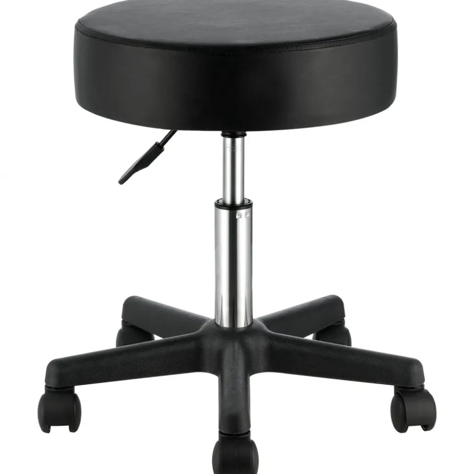 VEVOR Rolling Stools with Wheels, 400 LBS Weight Capacity Adjustable Height Stool with Ultra-Thick Seat Cushion, Swivel Stools Chair for Salon, Bar, Home, Office, Tatoo, Medical, Massage, Black