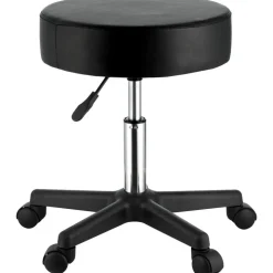 VEVOR Rolling Stools with Wheels, 400 LBS Weight Capacity Adjustable Height Stool with Ultra-Thick Seat Cushion, Swivel Stools Chair for Salon, Bar, Home, Office, Tatoo, Medical, Massage, Black